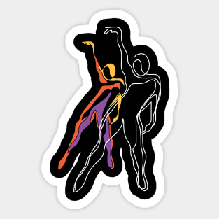 Abstract Creative Colorful Dancers Sticker